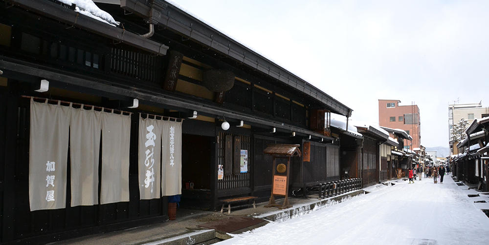 snowy street scene