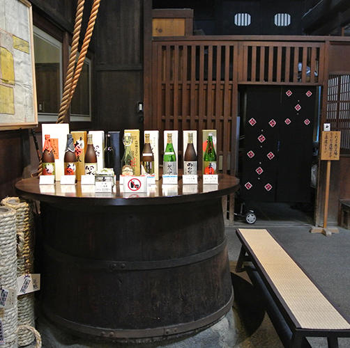 bottles on display